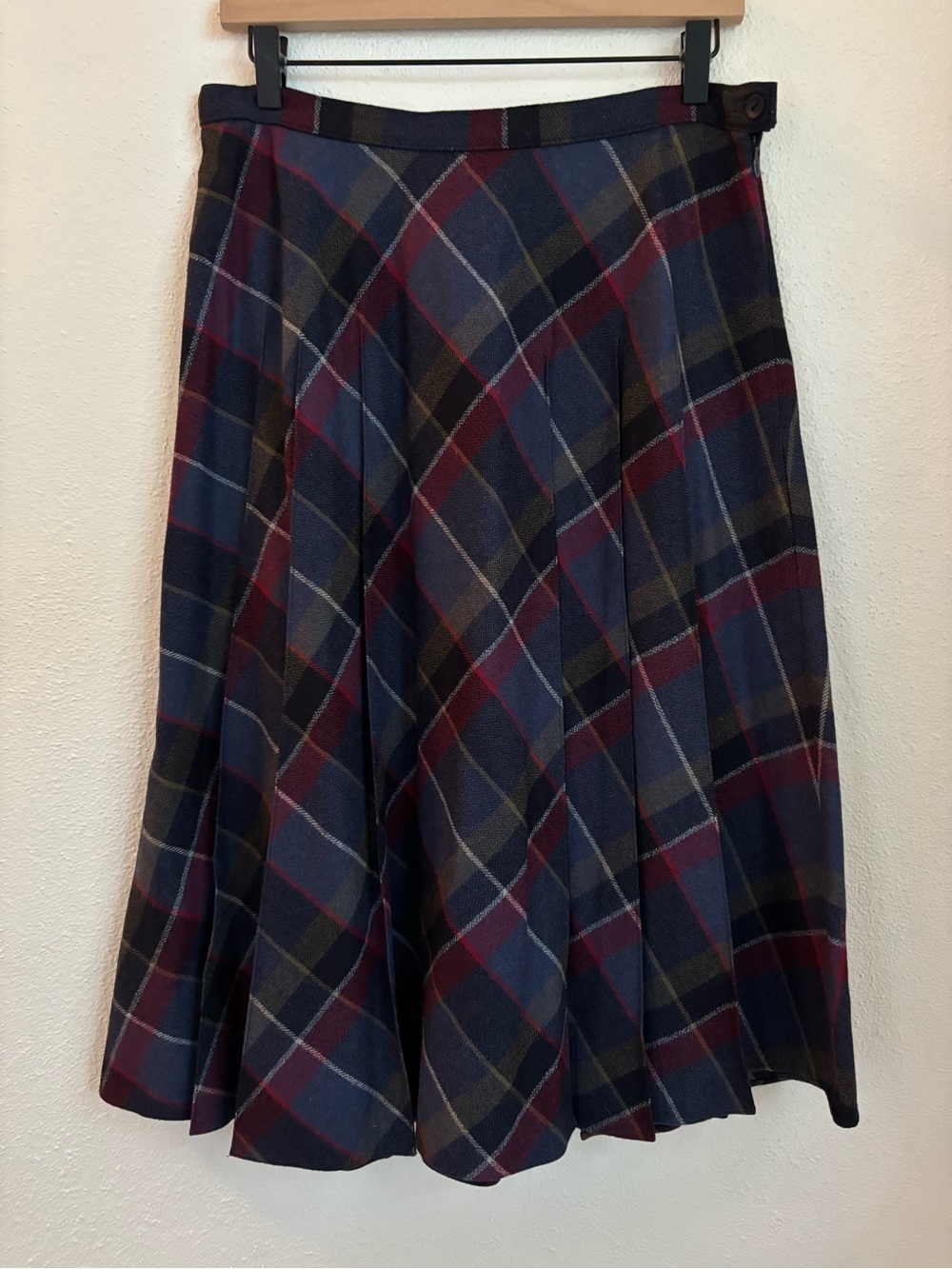 Vintage | Plaid A-Line Midi Skirt